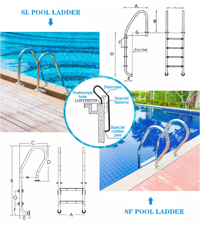 Escaleras para piscinas comerciales